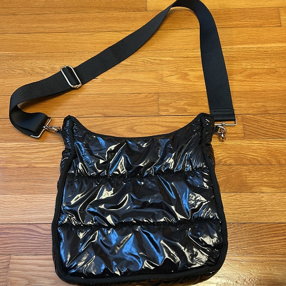 Ah-Dorned Black Puffer Nylon Crossbody Bag - Picture 7 of 12